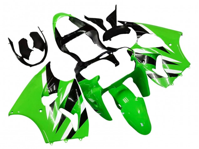 Carenados Moto Kawasaki ZX6R 2000-2002 - Verde Blanco Negro