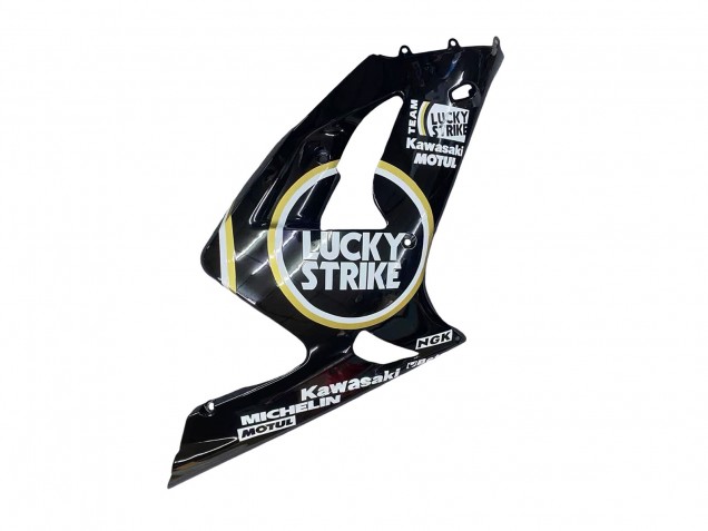Carenados Moto Kawasaki ZX6R 2003-2004 - Negro Brillante Blanco Motul Lucky Strike