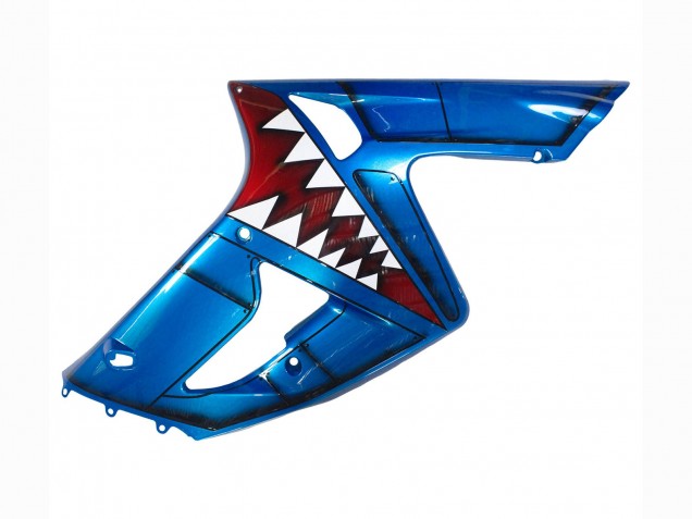 Carenados Moto Kawasaki ZX6R 2003-2004 - Azul Blanco Rojo Tiburón