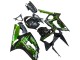 Carenados Moto Kawasaki ZX6R 2003-2004 - Negro Brillante Verde Llama