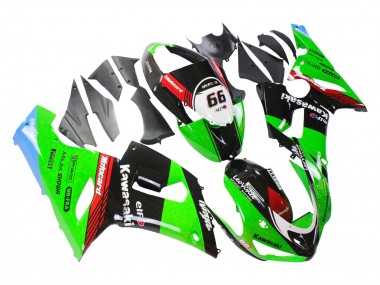 Carenados Moto Kawasaki ZX6R 2005-2006 - Verde Rojo Negro Elf 66