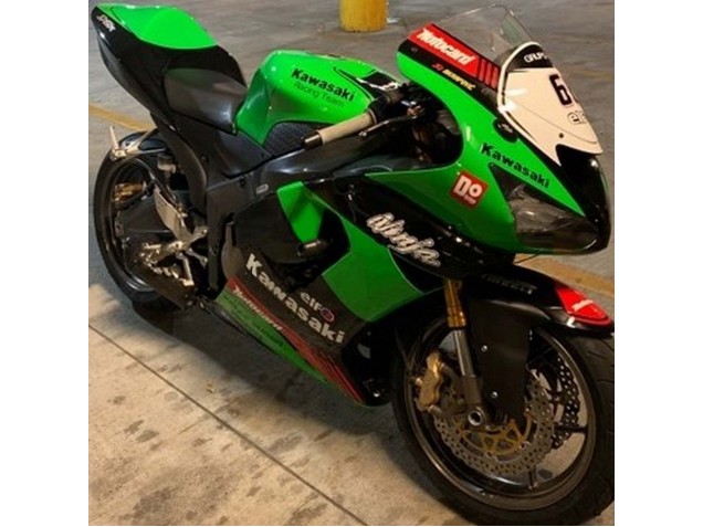 Carenados Moto Kawasaki ZX6R 2005-2006 - Verde Rojo Negro Elf 66