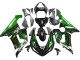 Carenado Moto Kawasaki ZX6R 2005-2006 - Negro Brillante Verde Llama
