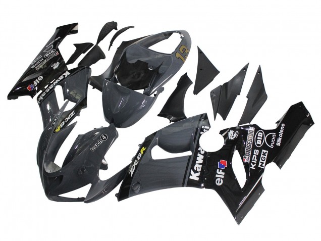Carenados Moto Kawasaki ZX6R 2005-2006 - Gris Oscuro Negro
