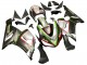 Carenados Moto Kawasaki ZX6R 2005-2006 - Negro Plata Verde Rojo K-26
