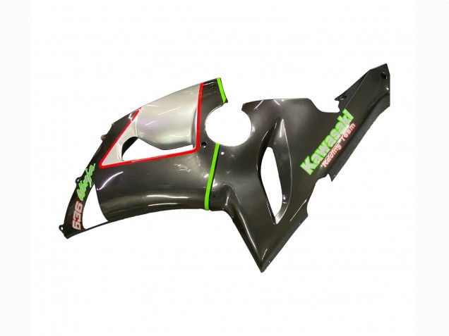 Carenados Moto Kawasaki ZX6R 2005-2006 - Negro Plata Verde Rojo K-26