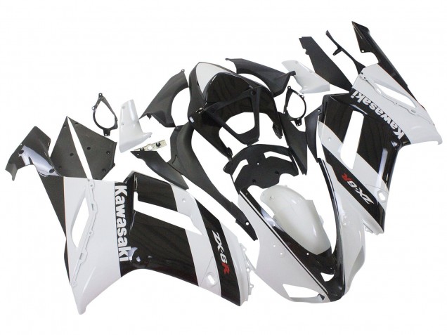 Carenado Moto Kawasaki ZX6R 2007-2008 - Blanco Negro
