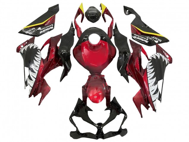 Carenados Moto Kawasaki ZX6R 2013-2018 - Rojo Amarillo Negro Blanco Tiburón
