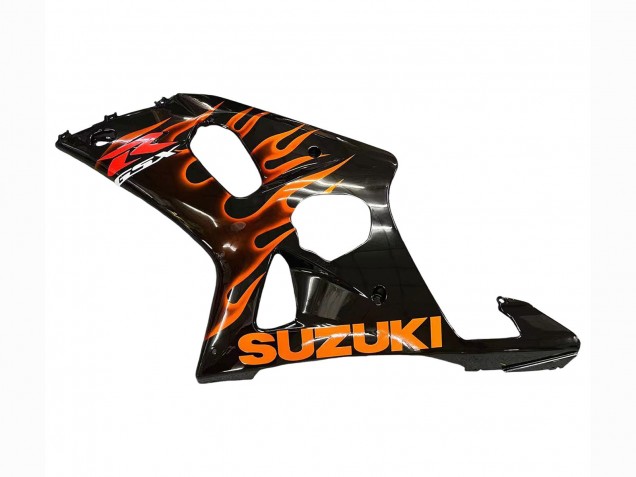 Carenados Moto Suzuki GSXR1000 2000-2002 - Negro Brillante Naranja Llama