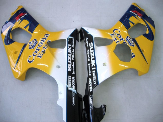 Carenados Moto Suzuki GSXR1000 2000-2002 - Amarillo Azul Oscuro Blanco Motul Corona