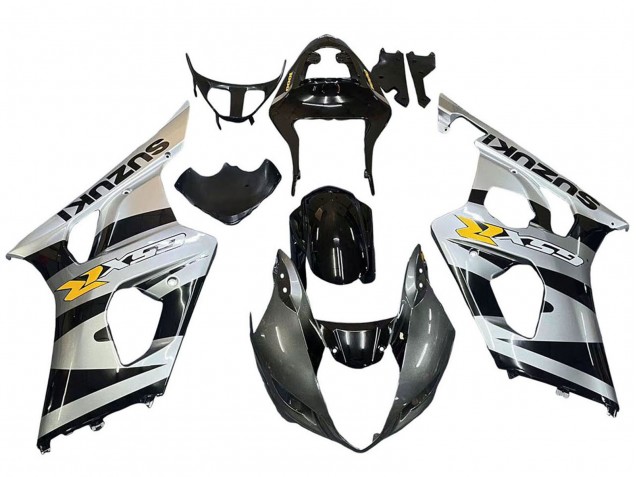 Carenados Moto Suzuki GSXR 1000 2003-2004 - Negro Brillante Plata Gris Amarillo