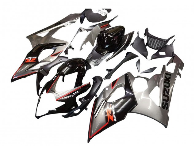 Carenado Moto Suzuki GSXR 1000 2005-2006 - Plata Negro Rojo