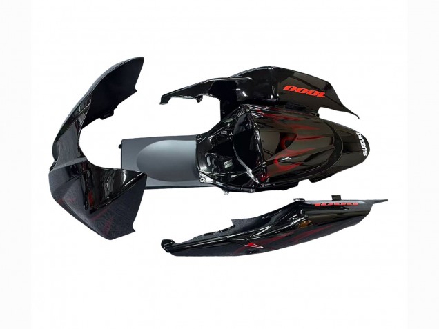 Carenados Moto Suzuki GSXR 1000 2007-2008 - Negro Rojo Llama