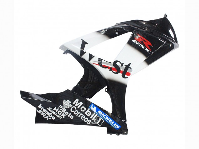 Carenados Moto Suzuki GSXR 1000 2007-2008 - Negro Brillante Blanco West