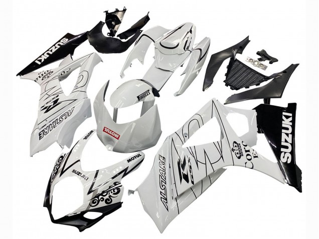 Carenados Moto Suzuki GSXR 1000 2007-2008 - Blanco Negro Alstare Corona Motul