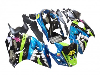 Carenados Moto Suzuki GSXR 1300 Hayabusa 2008-2020 - Azul Verde Negro Tiburón 46