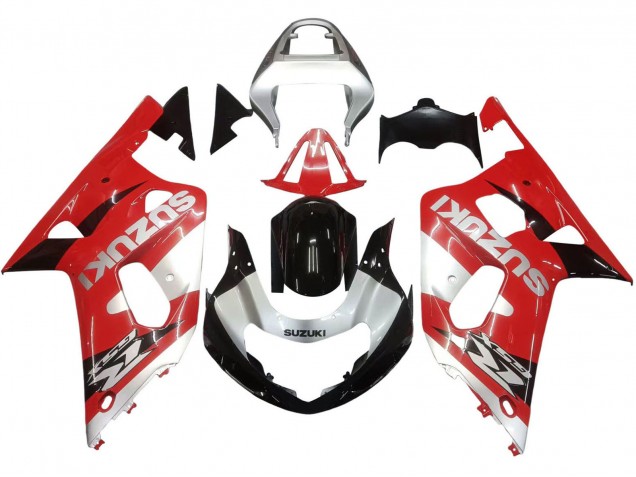 Carenado Moto Suzuki GSXR 600 / GSXR 750 2001-2003 - Rojo Blanco Negro Brillante