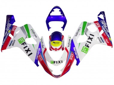 Carenados Moto Suzuki GSXR 600 / GSXR 750 2004-2005 - Blanco Azul Rojo Amarillo Verde Fixi