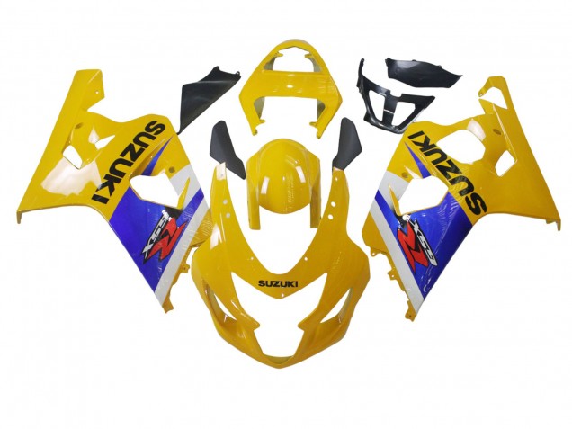 Carenado Moto Suzuki GSXR 600 / GSXR 750 2004-2005 - Amarillo Blanco Azul Negro