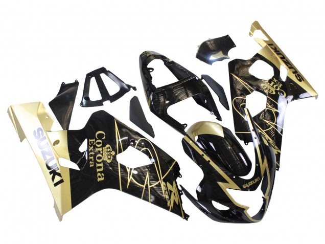 Carenados Moto Suzuki GSXR 600 / GSXR 750 2004-2005 - Negro Brillante Oro Corona