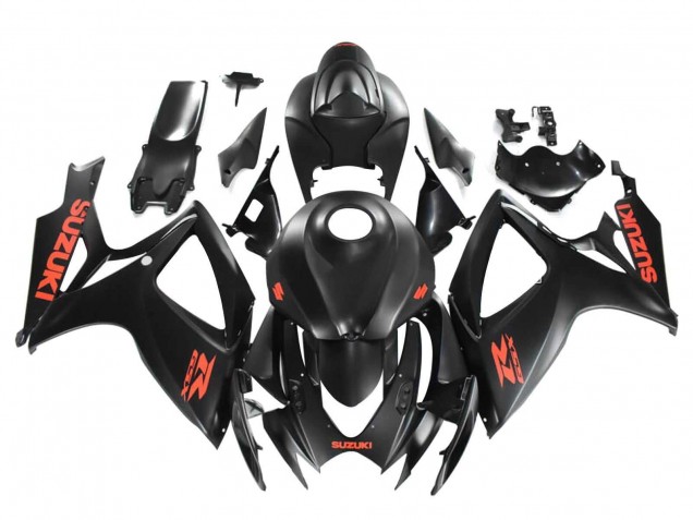 Carenados Moto Suzuki GSXR 600 / GSXR 750 2004-2005 - Negro Mate Rojo Calcomanía