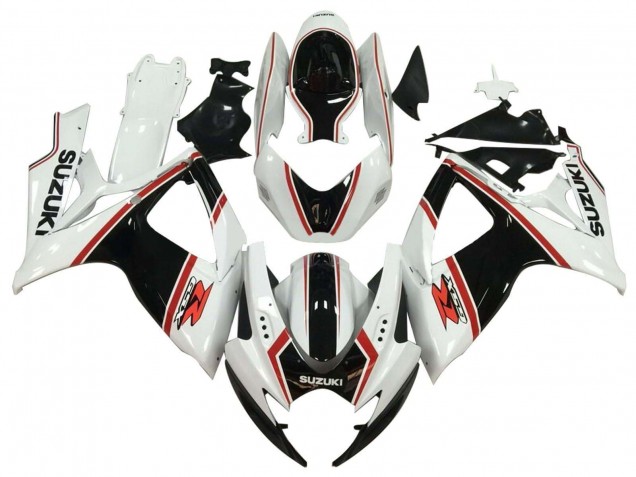 Carenado Moto Suzuki GSXR 600 / GSXR 750 2006-2007 - Blanco Negro Rojo