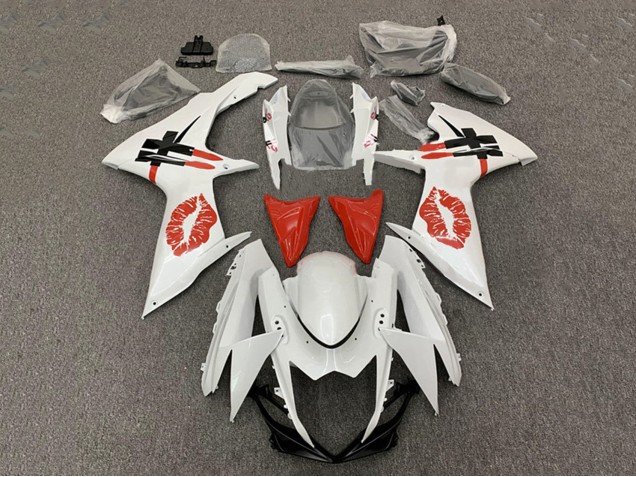 Carenados Moto Suzuki GSXR 600 / GSXR 750 2008-2010 - Blanco Rojo Lipstick
