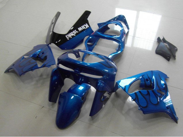Carenados Moto Kawasaki ZX9R 1998-1999 - Azul Negro Llama