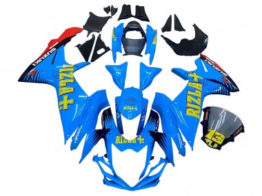 Carenados Moto Suzuki GSXR 600 / GSXR 750 2011-2024 - Azul Oro Rojo Negro Rizla