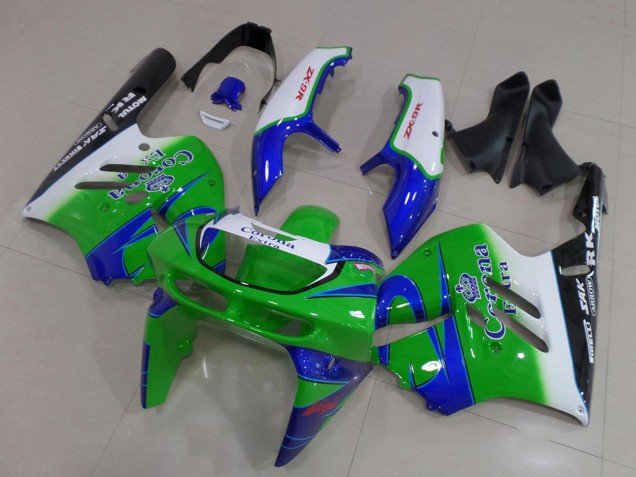 Carenados Moto Kawasaki ZX9R 1994-1997 - Blanco Azul Verde Negro Corona Extra