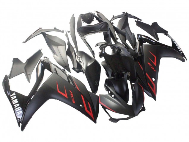 Carenados Moto Yamaha YZF R3/R25 2015-2018 - Negro Brillante Negro Mate Rojo