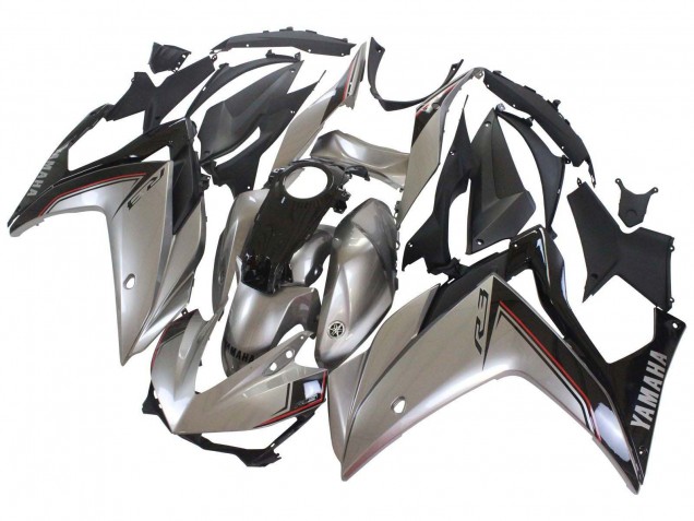 Carenados Moto Yamaha YZF R3/R25 2015-2018 - Plata Negro
