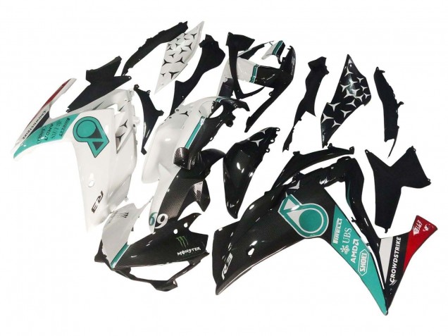 Carenados Moto Yamaha YZF R3/R25 2015-2018 - Blanco Verde Negro Brillante