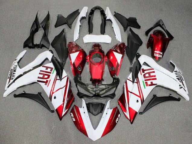 Carenados Moto Yamaha YZF R3/R25 2015-2018 - Blanco Rojo Fiat Motul