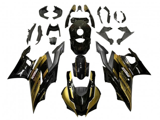 Carenados Moto Yamaha YZF R3/R25 2022-2024 - Oro Negro Brillante Semakin Didepan