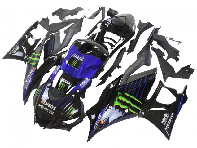 Carenados Moto Yamaha YZF R3/R25 2022-2024 - Azul Verde Negro Monstruo Yamalube ENEOS