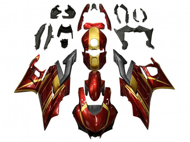 Carenados Moto Yamaha YZF R3/R25 2022-2024 - Rojo Oro Negro Mate