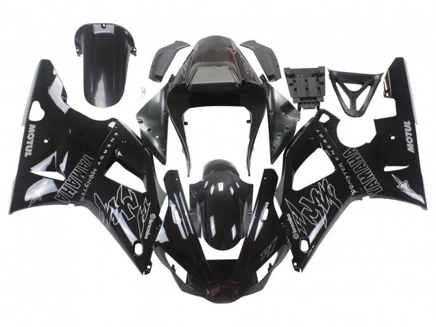 Carenados Moto Yamaha YZF 1000 R1 2000-2001 - Negro Brillante Blanco Monstruo Motul