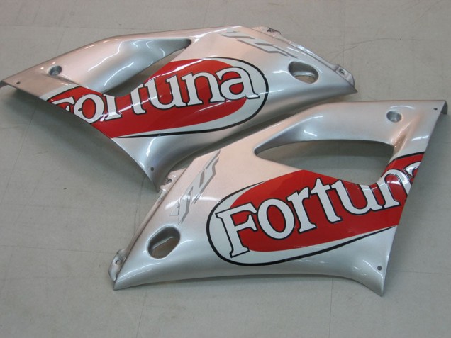 Carenados Moto Yamaha YZF 1000 R1 2000-2001 - Plata Rojo Fortuna Motul
