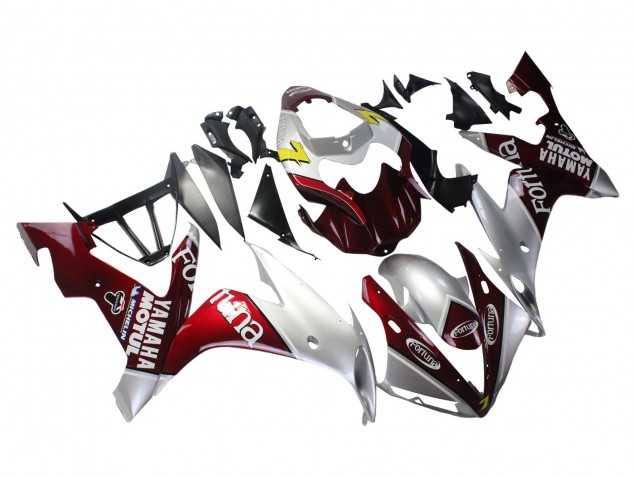 Carenados Moto Yamaha YZF 1000 R1 2004-2006 - Plata Rojo Fortuna Motul