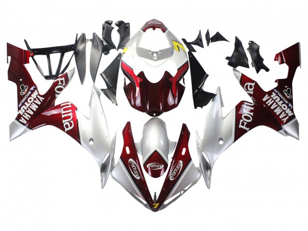 Carenados Moto Yamaha YZF 1000 R1 2004-2006 - Plata Rojo Fortuna Motul