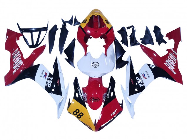 Carenados Moto Yamaha YZF 1000 R1 2004-2006 - Amarillo Rojo Blanco Negro YSP 88