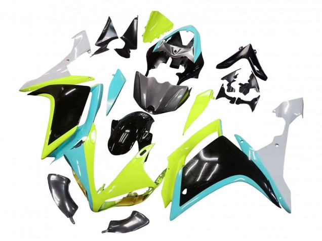 Carenados Moto Yamaha YZF 1000 R1 2007-2008 - Azul Claro Verde Lima Negro