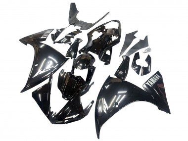 Carenados Moto Yamaha YZF 1000 R1 2009-2011 - Negro Brillante Blanco Calcomanía