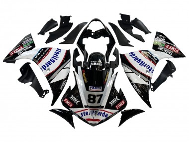 Carenados Moto Yamaha YZF 1000 R1 2009-2011 - Negro Brillante Blanco Rojo Volvo Fimer Yamalube 87
