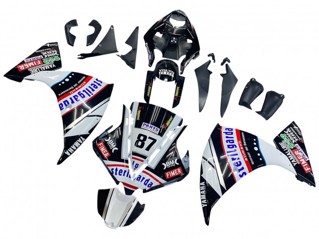 Carenados Moto Yamaha YZF 1000 R1 2012-2014 - Negro Brillante Blanco Rojo Fimer Yamalube Sterilgarda 87