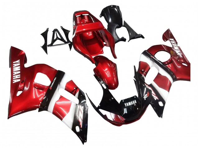 Carenados Moto Yamaha YZF 600 R6 1998-2002 - Rojo Blanco Negro Brillante