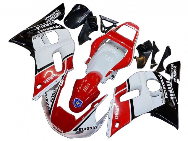 Carenados Moto Yamaha YZF 600 R6 1998-2002 - Blanco Rojo Negro Petronas Yamalube 50th