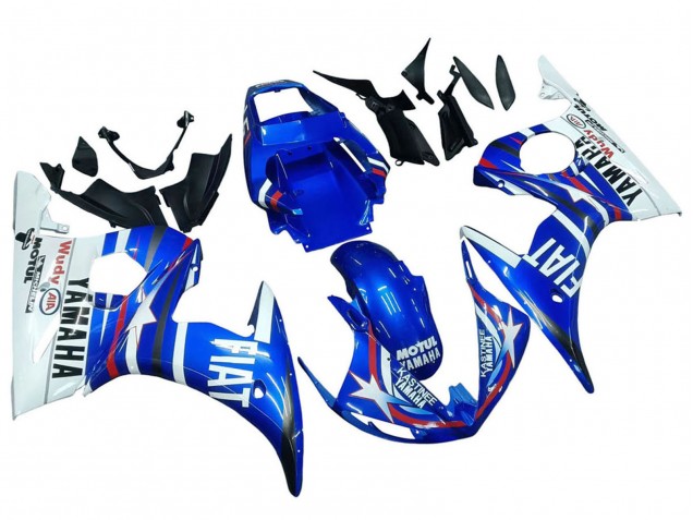 Carenados Moto Yamaha YZF R6S 2006-2009 - Blanco Azul Fiat Motul Kastinee
