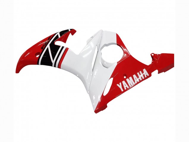 Carenado Moto Yamaha YZF R6 2003-2004 - Blanco Rojo Negro Brillante